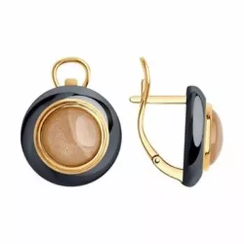 Серебряные серьги с лунным камнем