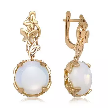 Серебряные серьги с лунным камнем