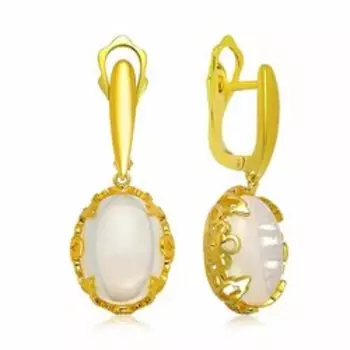 Серебряные серьги с лунным камнем