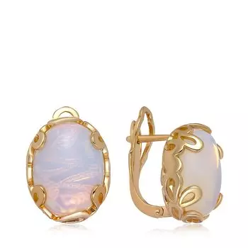 Серебряные серьги с лунным камнем