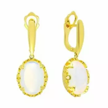 Серебряные серьги с лунным камнем