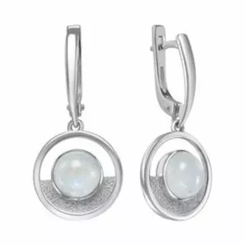 Серебряные серьги с лунным камнем