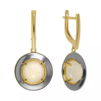 Серебряные серьги с лунными камнями