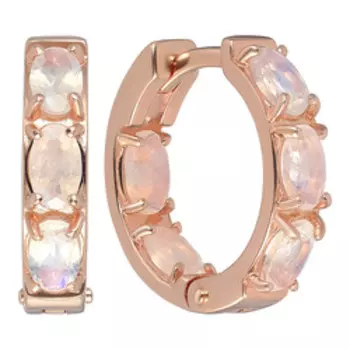 Серебряные серьги с лунными камнями