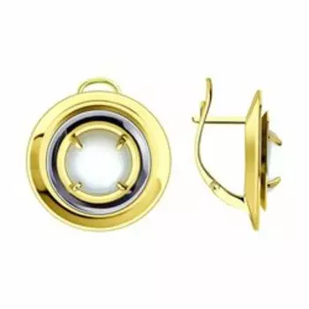 Серьги из золочёного серебра с лунными камнями