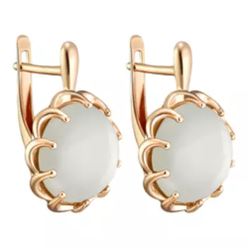 Серебряные серьги с лунными камнями