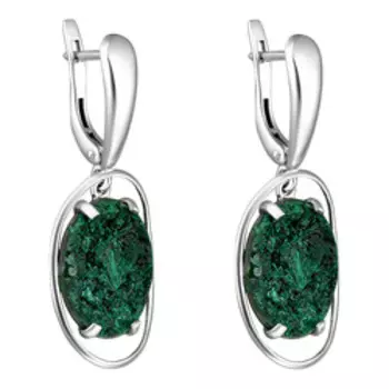 Серебряные серьги с малахитами