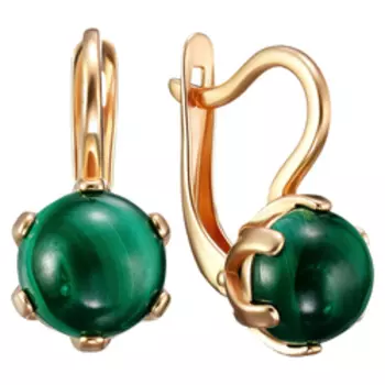 Серебряные серьги с малахитами