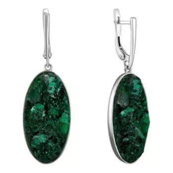 Серебряные серьги с малахитом