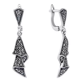 Серебряные серьги с марказитами