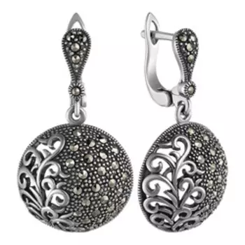 Серебряные серьги с марказитами