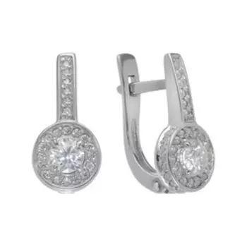 Серебряные серьги с муассанитами и фианитами