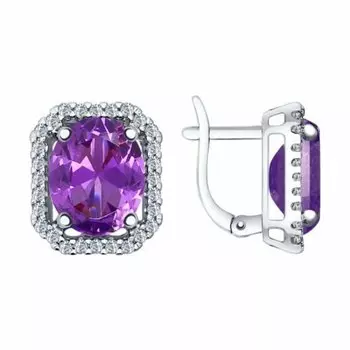 Серебряные серьги с наноситаллами