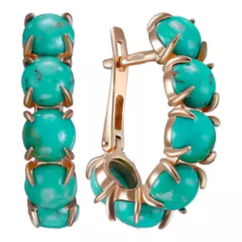 Серебряные серьги с натуральной бирюзой