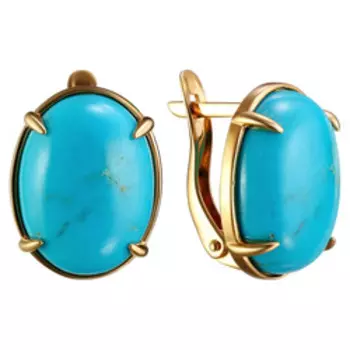 Серебряные серьги с натуральной бирюзой