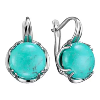 Серебряные серьги с натуральной бирюзой