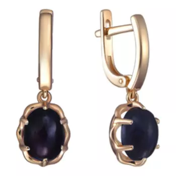 Серебряные серьги с натуральными черными опалами