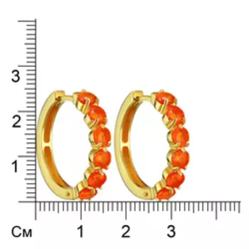Серебряные серьги с натуральными огненными опалами