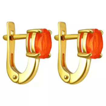 Серебряные серьги с натуральными огненными опалами