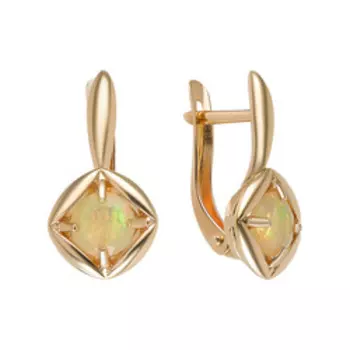 Серебряные серьги с натуральными опалами