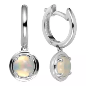 Серебряные серьги с натуральными опалами