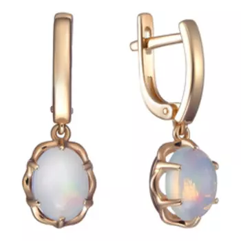 Серебряные серьги с натуральными опалами