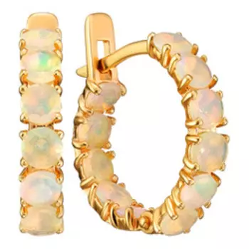 Серебряные серьги с натуральными опалами