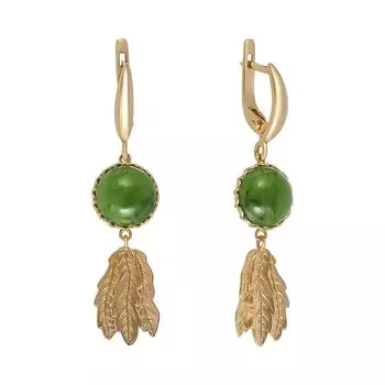 Серебряные серьги с нефритами