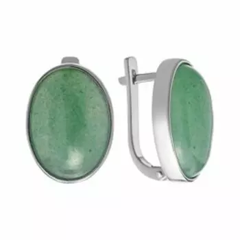 Серебряные серьги с нефритами