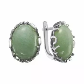 Серебряные серьги с нефритами