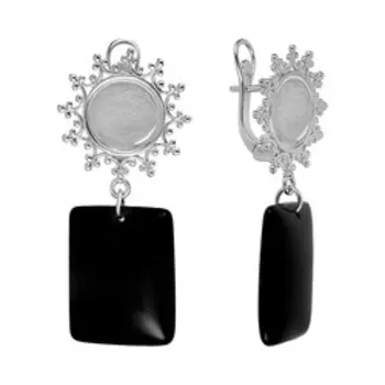 Серебряные серьги с ониксами