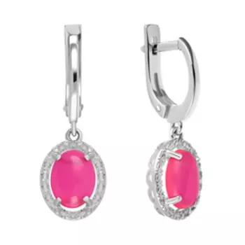 Серебряные серьги с натуральными опалами