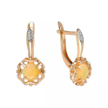 Серебряные серьги с опалами и фианитами