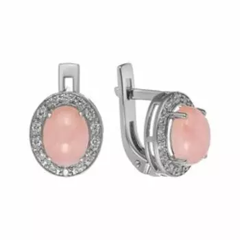 Серебряные серьги с опалами и фианитами