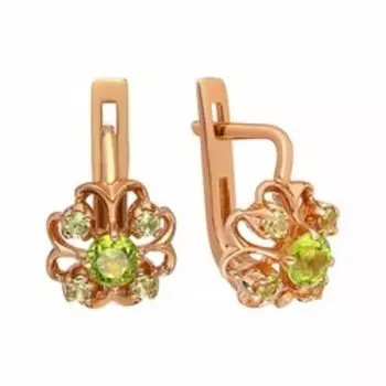 Серебряные серьги с перидотами