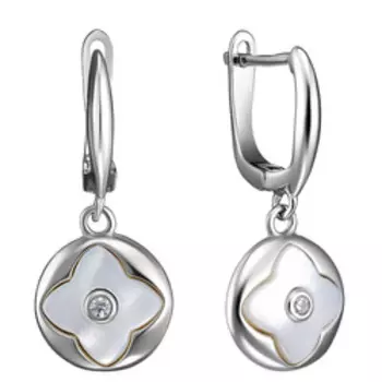 Серебряные серьги с перламутрами и фианитами Louis Vuitton