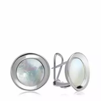 Серебряные серьги с перламутром