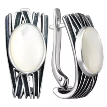 Серебряные серьги с перламутром