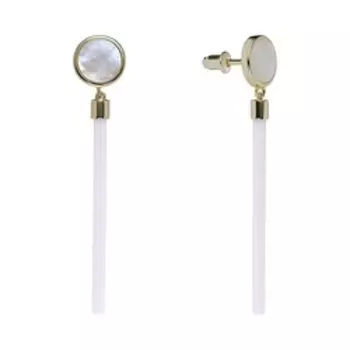 Серебряные серьги с перламутром и керамикой