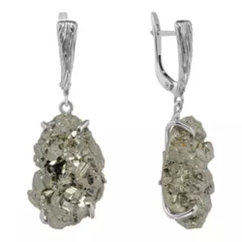 Серебряные серьги с пиритом