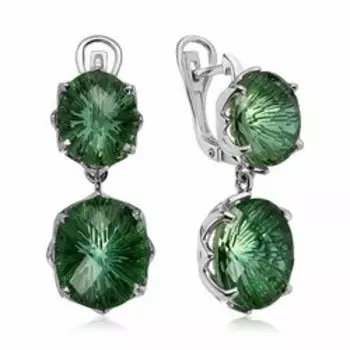 Серебряные серьги с празиолитами