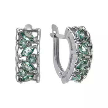 Серебряные серьги с празиолитами