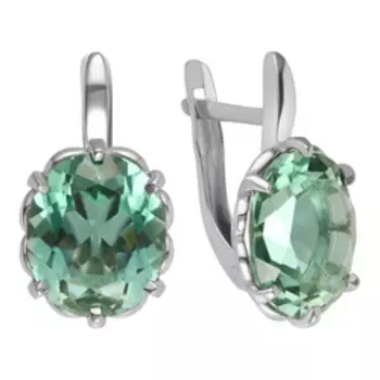 Серебряные серьги с празиолитами