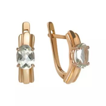 Серебряные серьги с празиолитами