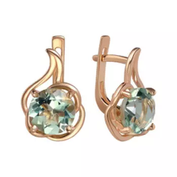 Серебряные серьги с празиолитами