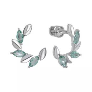 Серебряные серьги с празиолитами