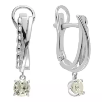 Серебряные серьги с празиолитами