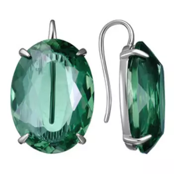 Серебряные серьги с празиолитами