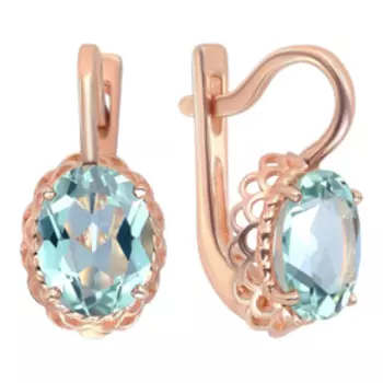 Серебряные серьги с празиолитами