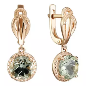 Серебряные серьги с празиолитами